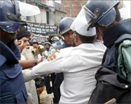 Angry opposition supporters havebeen out on the streets of Dhaka