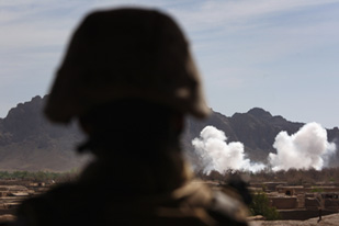 us soldier in afghanistan from behind - generic