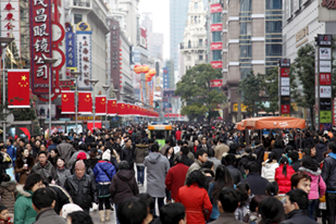 Shoppers in Shanghai
