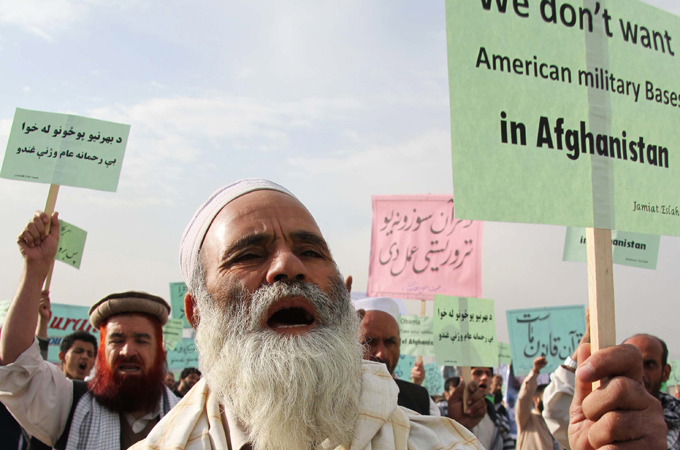 Afghans protesting pastor jones