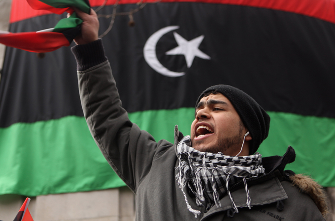 anti gaddafi protester