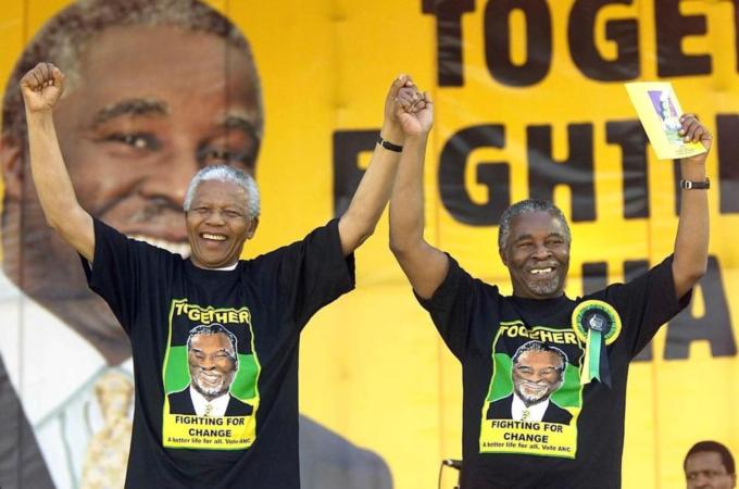 South African President Nelson Mandela (