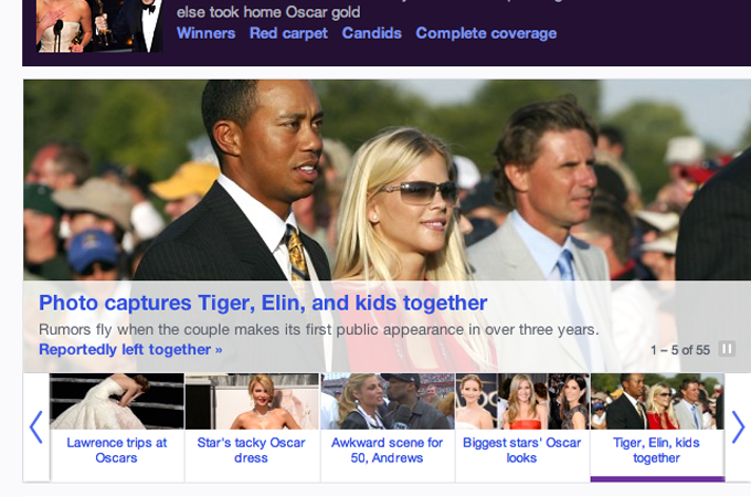 front page of Yahoo on Feb 25
