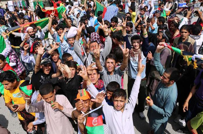Afghanistan team football victory