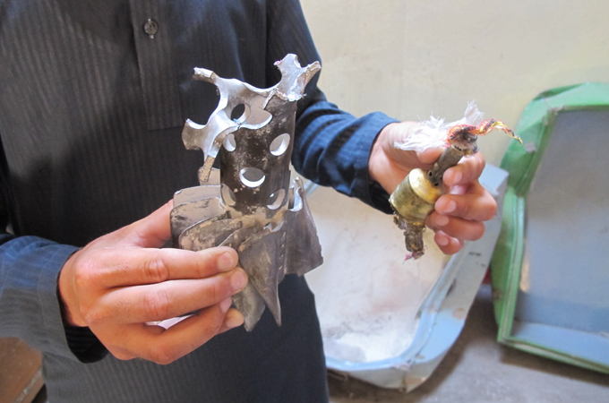 Mortar shells in Kashmir