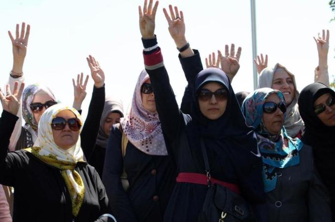 Since a majority of Turkish women wear the headscarf, the "ban was probably the most blatant attempt to impose the values of one sector of society on another - or rather, the values of a minority on a majority," writes Kandur  [AFP]