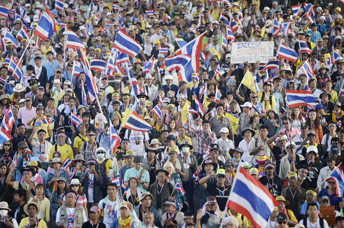 Millions of Thai people have been protesting against the corrupt government of Yingluck Shinawatra  [REUTERS]