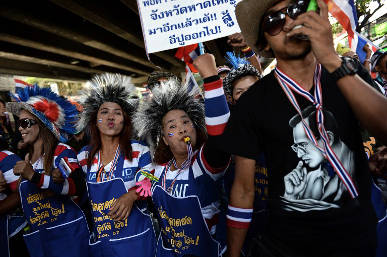Anti-government protesters are demanding political reform with a royalist-backed council calling the shots [AFP]