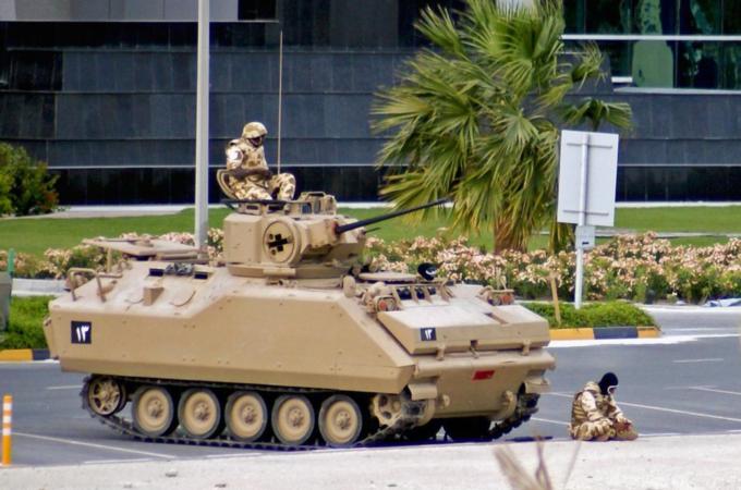 Saudi troops used Canadian-made armour during the clamp down on  the uprising in Bahrain in 2011 [Reuters]