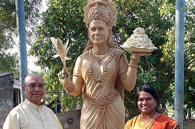 A politician in Andhra Pradesh built a temple for Congress president Sonia Gandhi [Showkat Hussain/Al Jazeera]