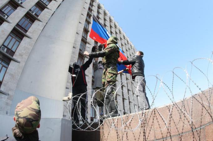 Pro-Russian activists declared the so-called 'Donetsk People's Republic' on April 7 [AFP/Getty Images]