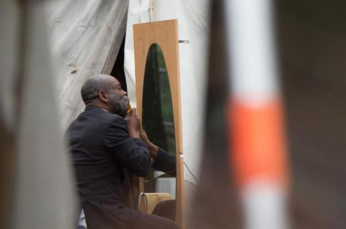 Makeshift life for  refugees at Oranienplatz in Berlin, Germany. Refugees, mainly from Africa, have been staying at the camp for a year now [EPA]