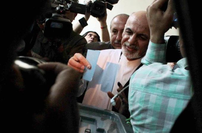 Afghan presidential candidate Ashraf Ghani  has defended himself against allegations of fraud [EPA]
