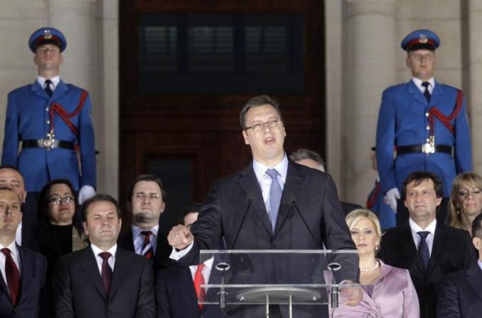 In April, Serbian Prime Minister Aleksandar Vucic promised to reform the education system [EPA]