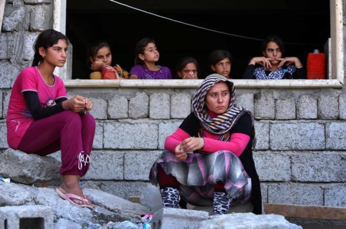 Iraqi Yazidis have fled the violence in the northern Iraq town of Sinjar [AFP]