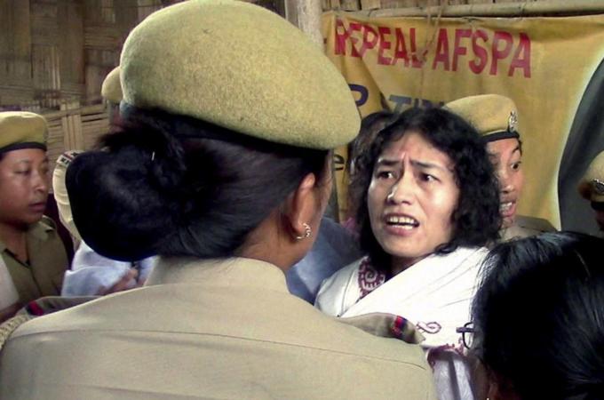 Irom Sharmila was released on August 20, only to be re-arrested two days later. [AP]