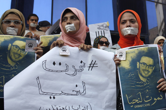Soltan's case is an example of many detainees in Egyptian prisons held without trial [Reuters]