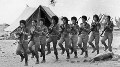 Christian Lebanese women train in a village near port of Jounieh [1976][AFP]