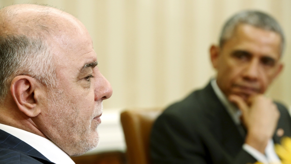 Abbadi and Obama after their bilateral meeting in the Oval Office at the White House [REUTERS]