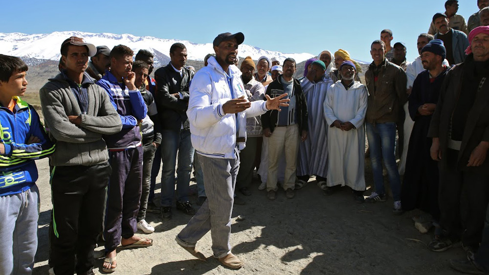 Residents of the village of Tizinzou have organised several demonstrations in protest of the dam's construction [Nadir Bouhmouch/Al Jazeera]