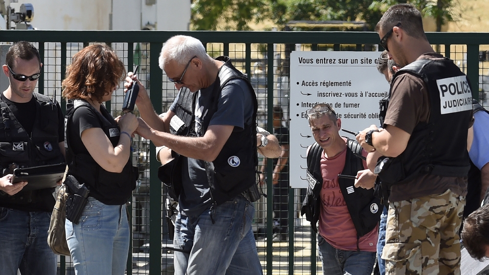 Police sealed off the entrance to the factory in southeastern France [AFP]