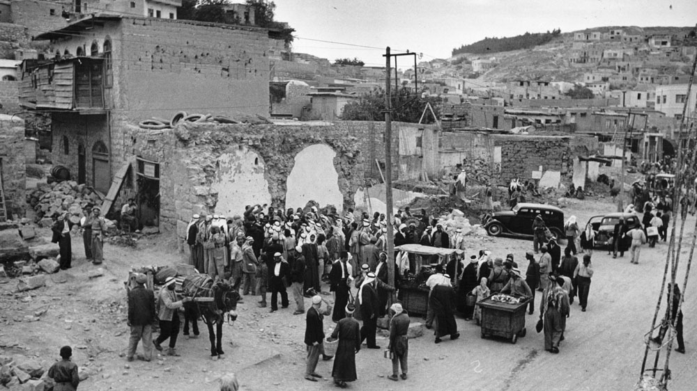 Palestinian refugees in Amman, Jordan, in June 1949 [Getty Images]
