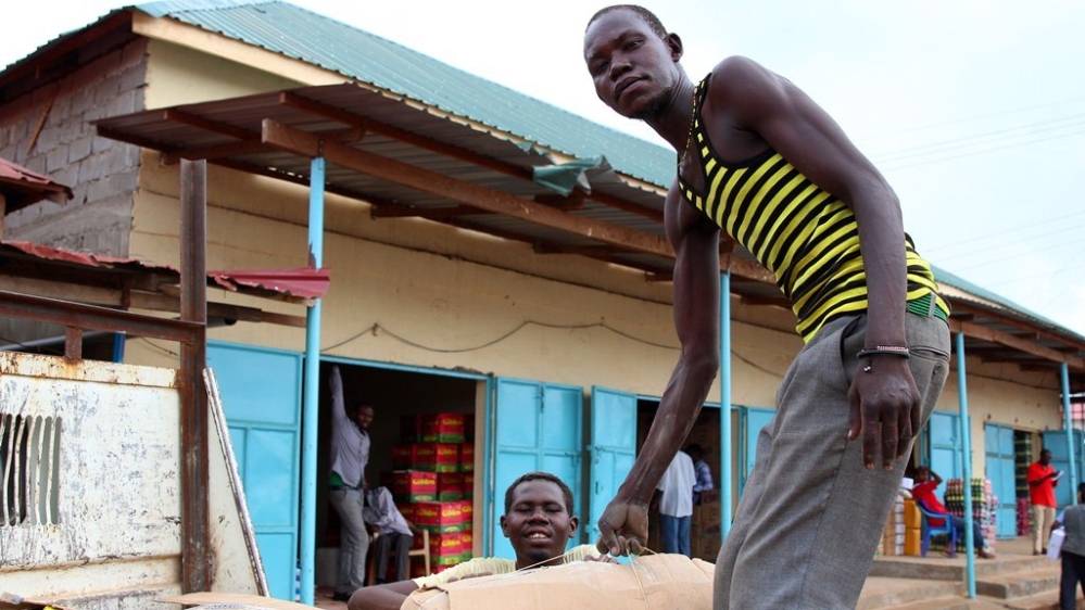 Most of South Sudan's food items and consumables are imported from neighbouring Uganda or Kenya [Simona Foltyn/Al Jazeera]
