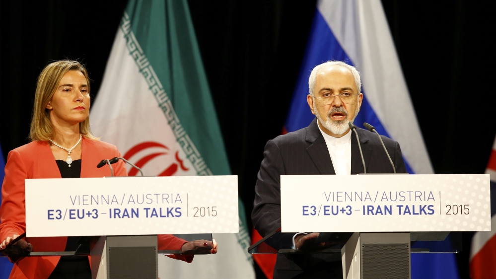Iranian FM Zarif with EU''s Mogherini