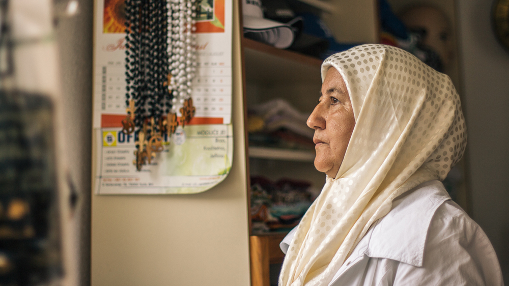 Fadila Efendic in her shop. [Marcel van der Steen/Julia Druella/Al Jazeera]