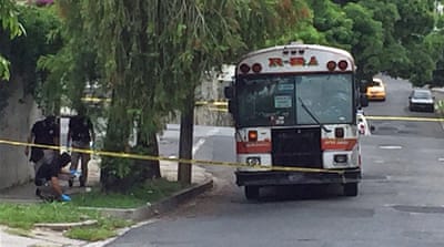Scene of a bus driver's murder [Matt Chandler/Al Jazeera]