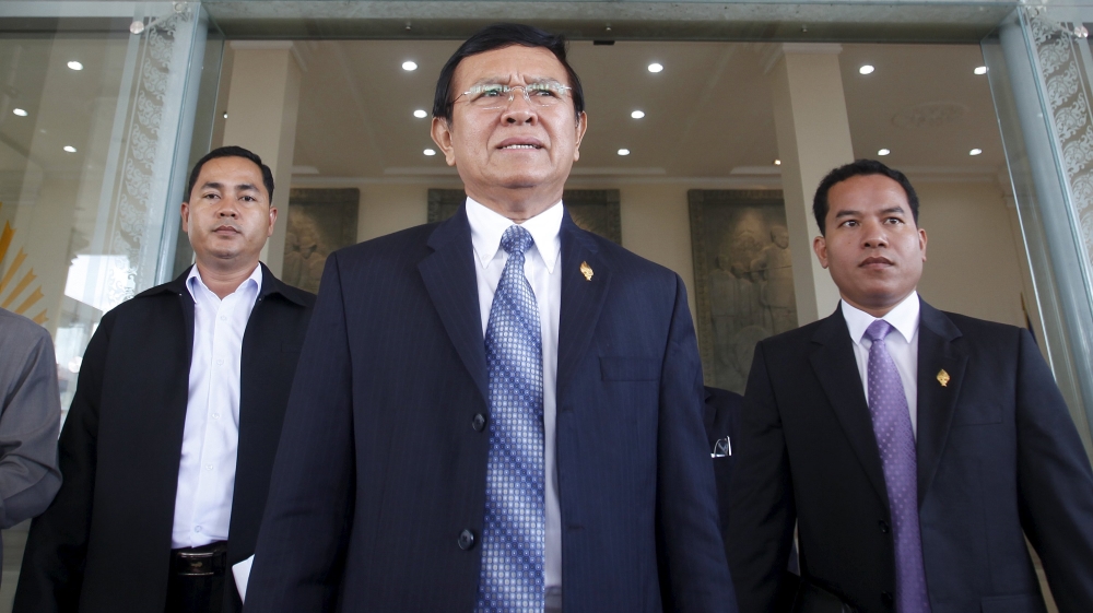File photo of Kem Sokha, then vice president of the Cambodia National Rescue Party (CNRP) and the National Assembly, leaving the National Assembly in Phnom Penh