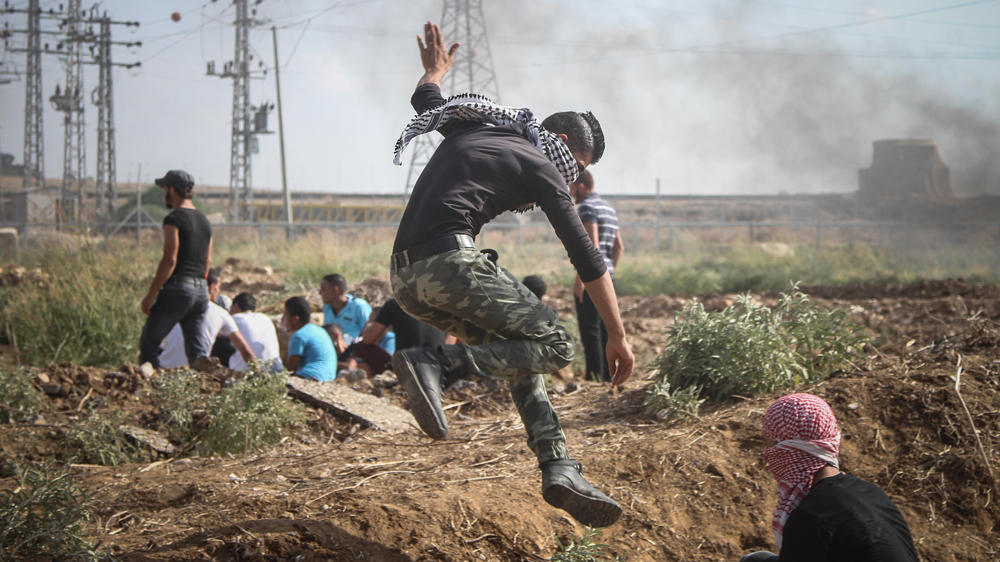  At least nine protesters were injured with live ammunition, including one who is in critical condition, Zanoun said   [Ezz Zanoun/Al Jazeera]