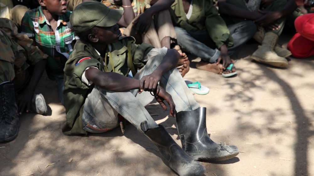 South Sudan rebel child soldier