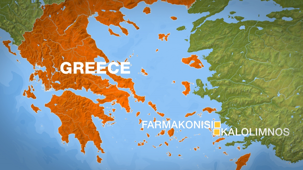 Map of Farmakonisi and Kalolimnos in Greece