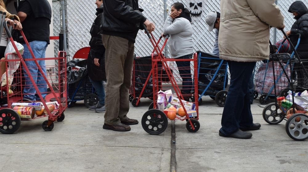 Doroshow has been volunteering at The River Fund food pantry for the past three years [Lene Bech Sillesen/Al Jazeera]