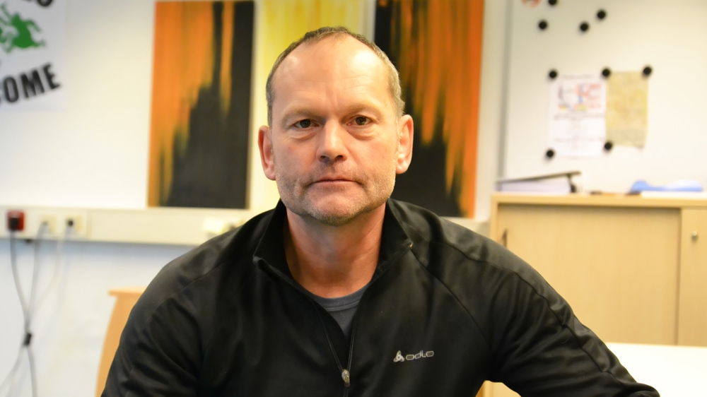 Michael Gabel, the chairman of Pro Koln Pro Koln, a group that wants to place limits on the number of asylum seekers Germany takes in [Adrien le Coarer/Al Jazeera] 