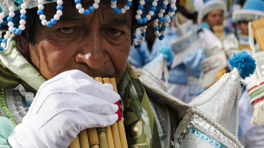 The pan flute is a traditional instrument of the Peruvian Andes   [Carlos Tello/Al Jazeera]  
