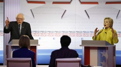 Democratic presidential candidates Bernie Sanders and Hillary Clinton [AP]