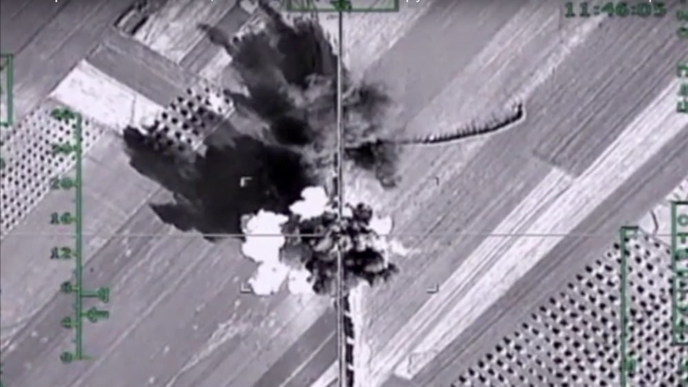 Russian air strike near Aleppo