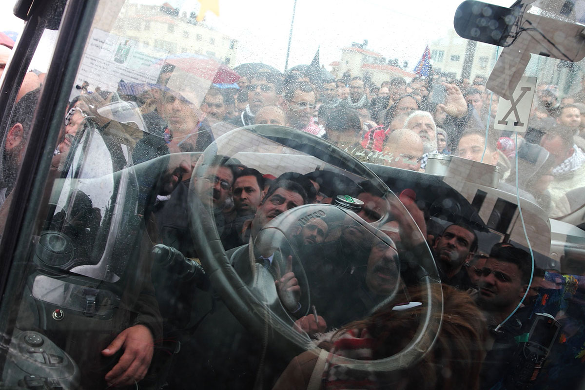 Palestinian teachers striking for rights in Ramallah/ Please Do Not Use