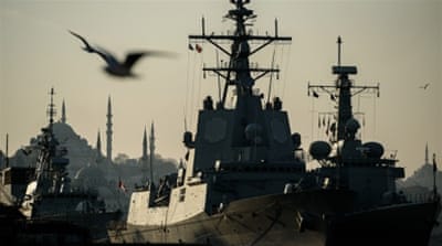 NATO frigates docked at Sarayburnu port in Istanbul [AFP]