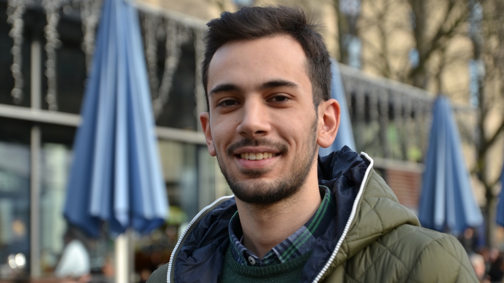 Rami al-Hasan grew up in Aleppo and is the grandson of Palestinian refugees. 'I was treated like a Syrian in Syria, but outside of Syria, it's different,' he says [Kait Bolongaro/Al Jazeera]