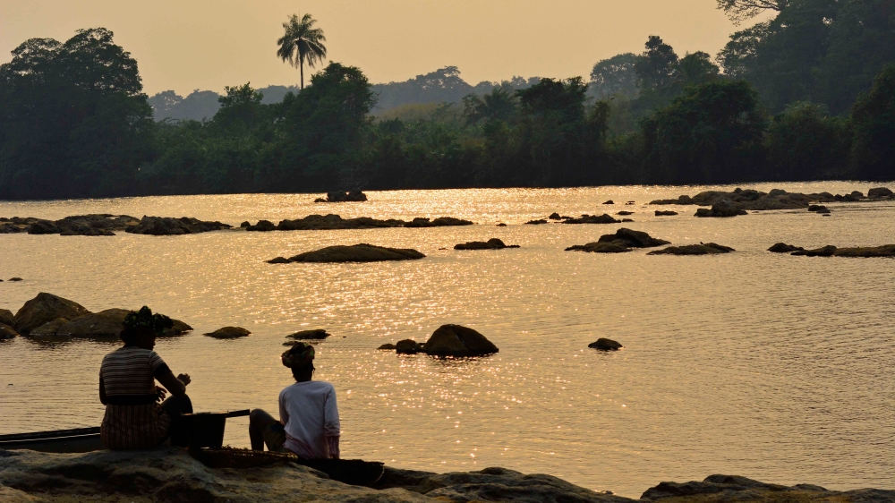 The Moa River, which flows through the park, is one of the last remaining habitats of the Pygmy Hippo [Aurelie Marrier d'Unienville/Al Jazeera]
