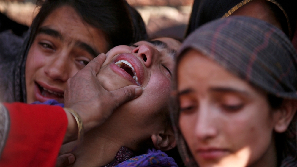  Thousands joined a funeral procession for the four people who died in the clashes [Reuters]