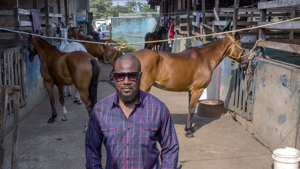 Luqman Adebayo is the CEO of A-Plus Integrated Services and a member of Lagos Polo Club [Andrew Esiebo/Al Jazeera] 