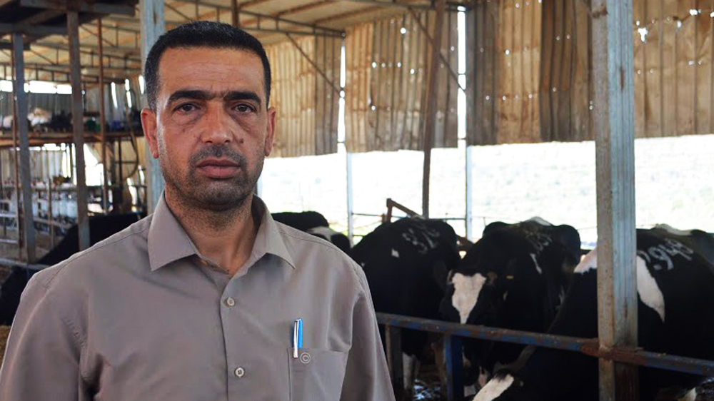Jameel Shaheed, a dairy farmer in Salfit, said he was a few weeks away from shutting down if the water crisis was not solved [Sheren Khalel/Al Jazeera]
