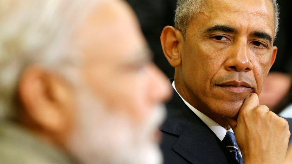 US President Barack Obama listens to remarks by India''s Prime Minister Narendra Modi in the Oval Office at the White House in Washington, DC [REUTERS]