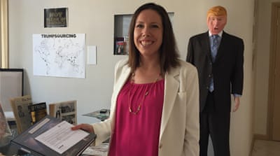 Jessica Mackler at the Trump museum [Dalia Hatuqa/Al Jazeera] 