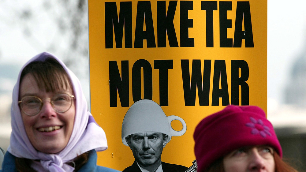 Global demonstrations against a looming US-led war on Iraq were the biggest protests since the Vietnam conflict [Reuters]