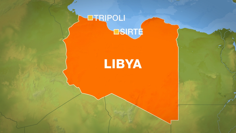 Map of Libya showing Tripoli and Sirte